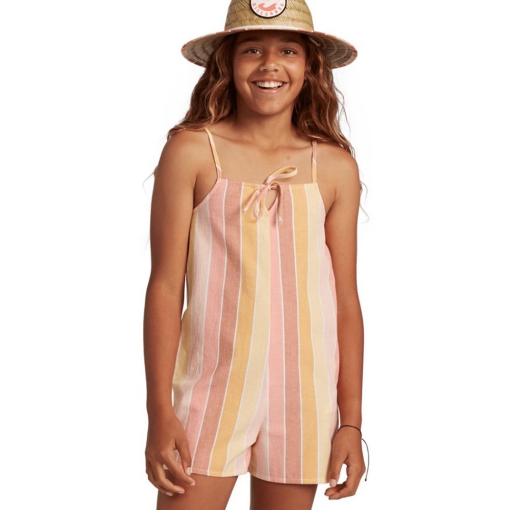 Girl’s Billabong Beachin Around Striped Romper